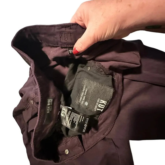 Kut from the Kloth Hi-Rise Ankle Skinny Deep Wine Pants Stretch women’s 18W - Picture 4 of 4